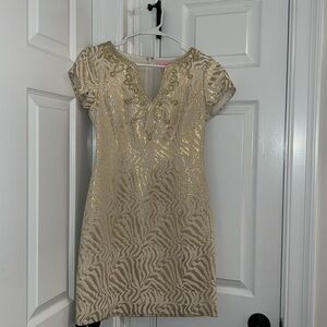 Lilly Pulitzer gold dress